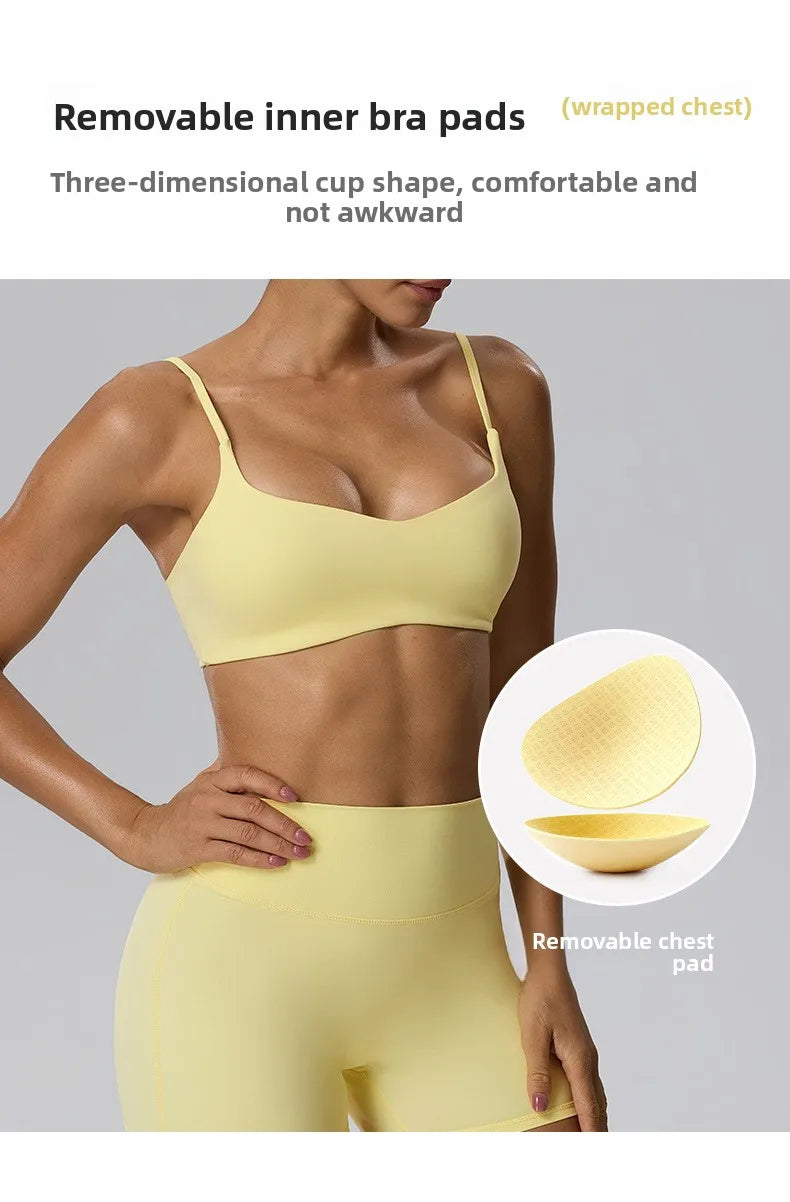 RAVGYM Set 3 en 1 — Sujetador Deportivo + Shorts + Leggings Peach Hip