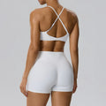 RAVGYM Set 3 en 1 — Sujetador Deportivo + Shorts + Leggings Peach Hip