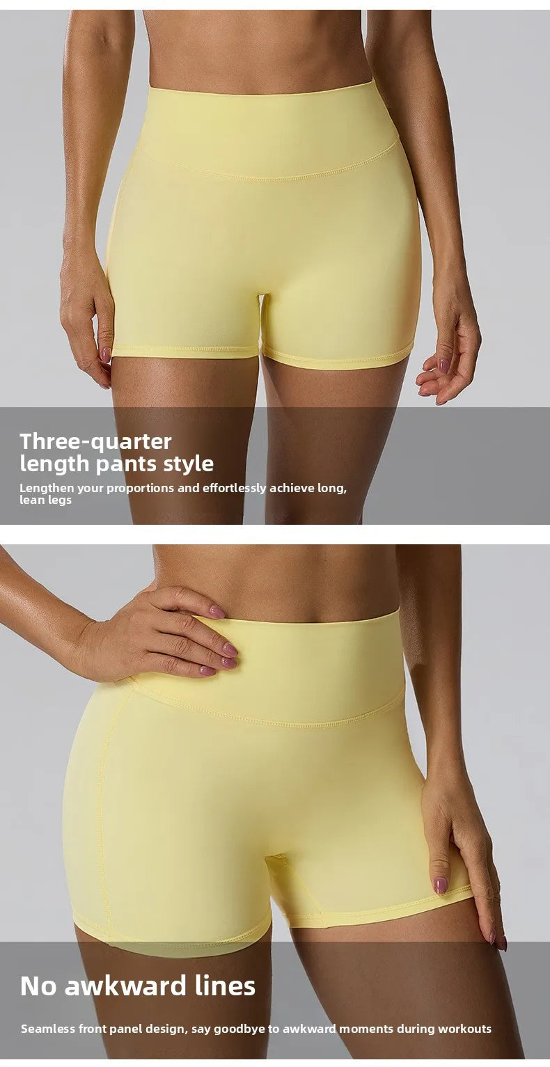 RAVGYM Set 3 en 1 — Sujetador Deportivo + Shorts + Leggings Peach Hip