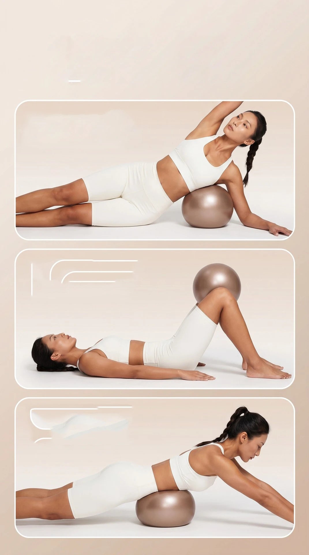 RAVGYM Bola de Ejercicio Pilates Antiexplosión de 22 cm — Resistente y Antideslizante - Gimnasio y Yoga para Mujer